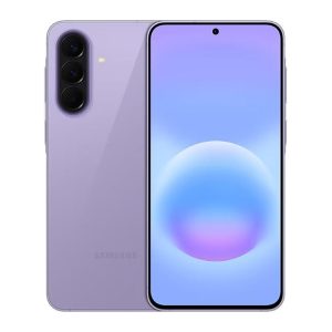 Samsung Galaxy A57 in Lilac - front and back view, brand new