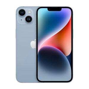 Apple iPhone 14 in Blue - front and back view, brand new