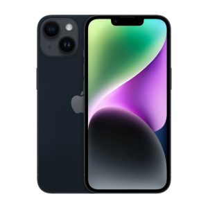 Apple iPhone 14 in Midnight - front and back view, brand new