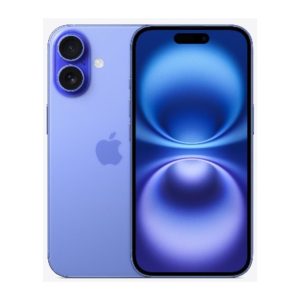 Apple iPhone 16 in Ultramarine - front and back view, brand new